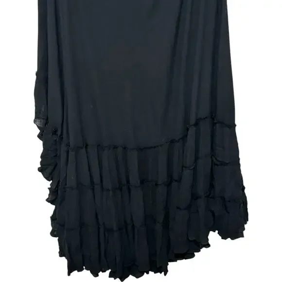 NWT Free People Black Martini Kaftan One Shoulder Maxi Dress (S) - Picture 3 of 13